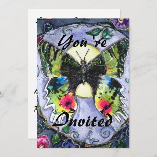 Invitation au papillon PMACarlson (Devant / Derrière)