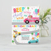 Invitation Au Parade D'Anniversaire Parade Rose (Debout devant)
