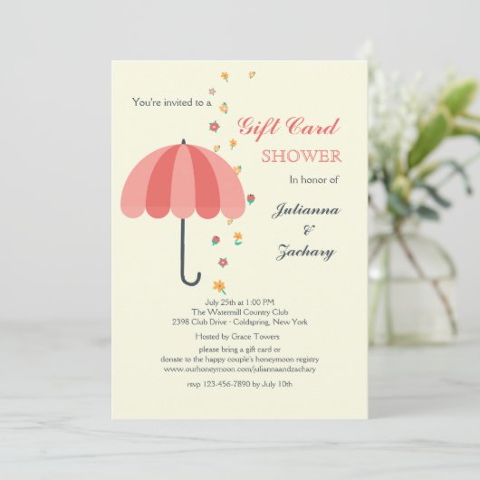 Invitation au parapluie de douche (Debout devant)