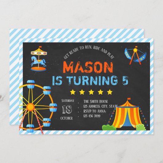 Invitation au parc d'attractions (Devant / Derrière)