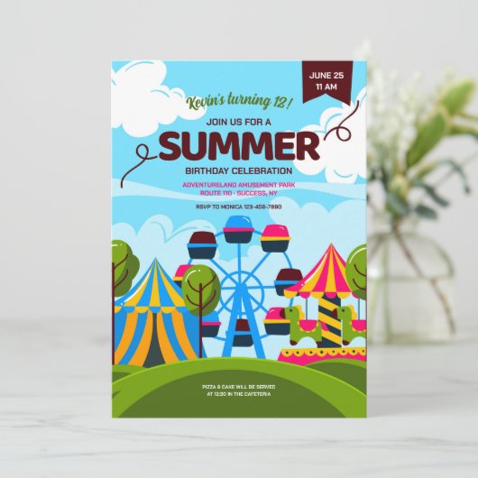 Invitation au Parc d'attractions Adventureland (Debout devant)