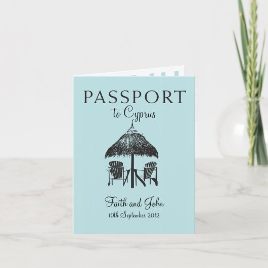 Invitation au passeport mariage à Chypre (Devant)