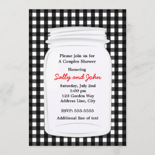 Invitation au pays de Mason Jar En vichy blanc noi