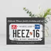 Invitation au permis de maryland pour le 16e anniv (Debout devant)