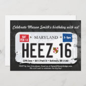 Invitation au permis de maryland pour le 16e anniv (Devant / Derrière)