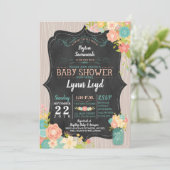 Invitation au petit Baby shower de pêche sucré (Debout devant)