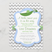 Invitation au petit Baby shower de pois doux (Devant / Derrière)