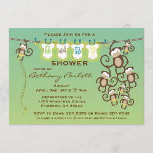 Invitation au petit Baby shower de singe