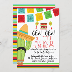 Invitation au petit Baby shower Muchacho Fiesta