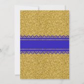 Invitation au petit Baby shower Prince, or, bleu (Dos)