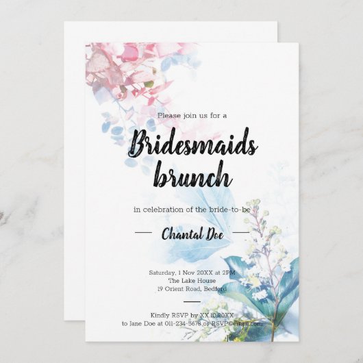 Invitation au petit-déjeuner de demoiselles d'honn (Devant / Derrière)