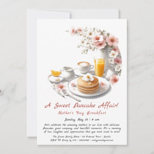 Invitation au petit-déjeuner de la fête des Mères (Devant)