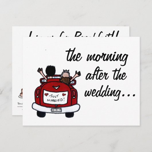 Invitation au petit déjeuner de mariage (Devant / Derrière)