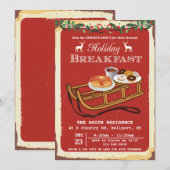 Invitation au petit-déjeuner des fêtes de Noël (Devant / Derrière)
