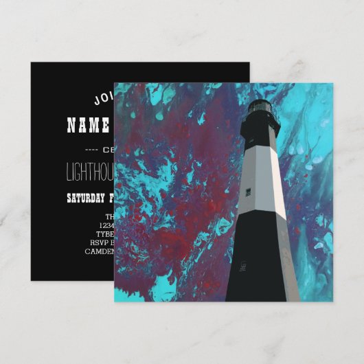 invitation au phare de l'île de Tybee (Devant / Derrière)