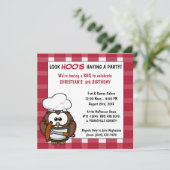 Invitation au pique-nique d'anniversaire Cute Owl (Debout devant)