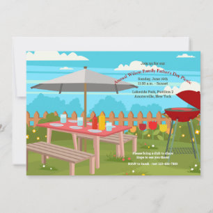 Invitation au pique-nique de la fête des pères d'é