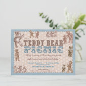 Invitation au pique-nique Teddy Bear de style Vint (Debout devant)