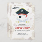 Invitation au pirate d'aquarelle (Devant / Derrière)