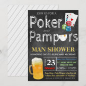 Invitation au poker et au Baby shower de bière (Devant / Derrière)