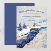 Invitation au pont de la rivière d'hiver (Devant / Derrière)