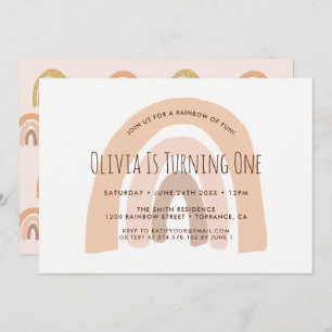 Invitation au premier anniversaire de Boho Pastel