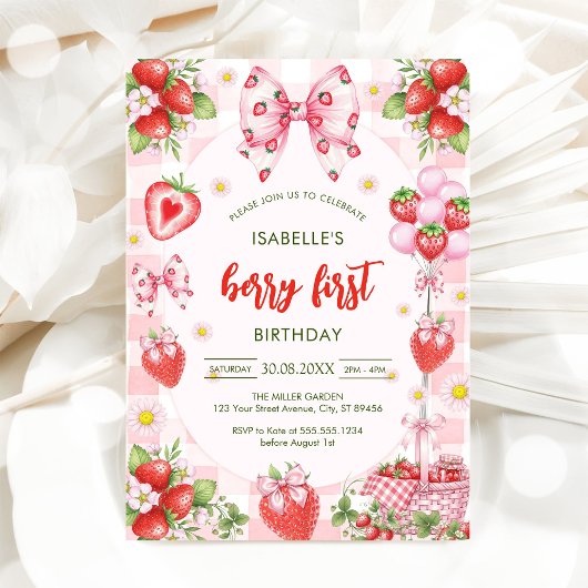 Invitation au premier anniversaire de Bow Berry