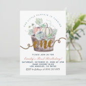 Invitation au premier anniversaire de citrouille (Debout devant)