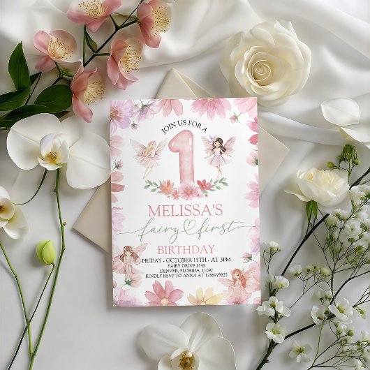Invitation au premier anniversaire de fée