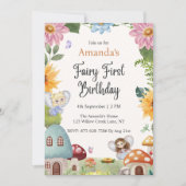 Invitation au premier anniversaire de fée (Devant)