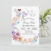 Invitation au premier anniversaire de fée (Debout devant)