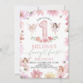 Invitation au premier anniversaire de fée (Devant)
