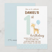 Invitation au premier anniversaire de Giraffe (ble (Devant / Derrière)
