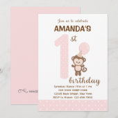 Invitation au premier anniversaire de Little Monke (Devant / Derrière)