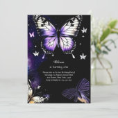 Invitation au premier anniversaire de papillon (Debout devant)