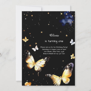 Invitation au premier anniversaire de papillon