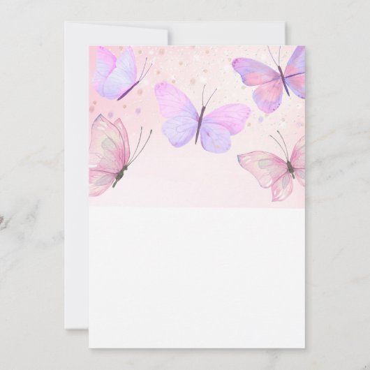 Invitation au premier anniversaire de papillon (Dos)