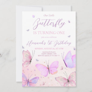 Invitation au premier anniversaire de papillon