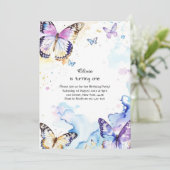 Invitation au premier anniversaire de papillon (Debout devant)