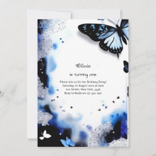 Invitation au premier anniversaire de papillon