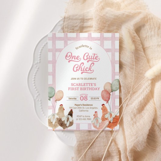 Invitation au premier anniversaire de poulet