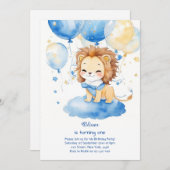 Invitation au premier anniversaire du lion (Devant / Derrière)