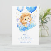 Invitation au premier anniversaire du lion mignon (Debout devant)