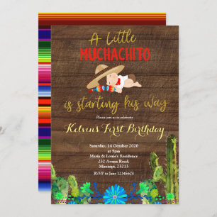 Invitation au premier anniversaire Fiesta Baby Muc