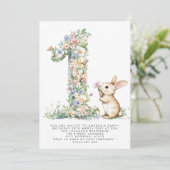 Invitation au premier anniversaire Floral One & Bu (Debout devant)