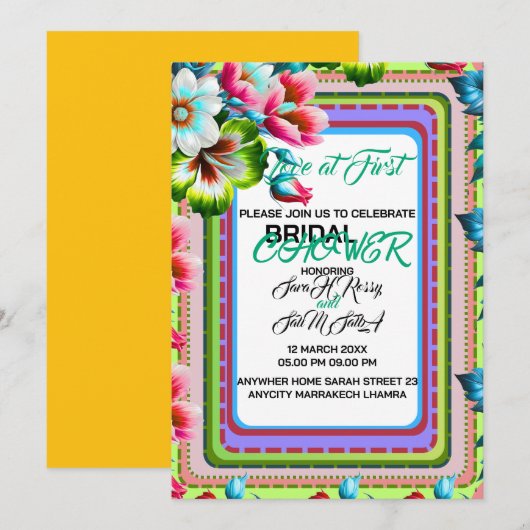 Invitation au premier shower de mariage (Devant / Derrière)