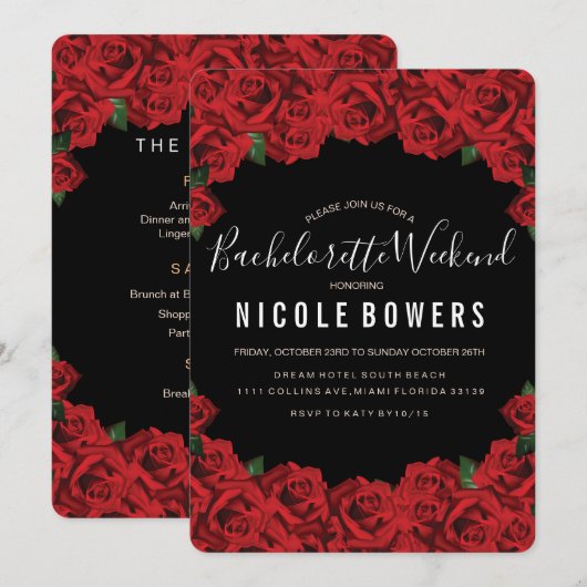 Invitation au programme de la fête de weekend de B (Devant / Derrière)