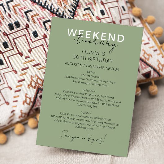 Invitation au programme de l'anniversaire du week-