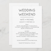 Invitation au programme de weekend de mariage élég (Devant / Derrière)