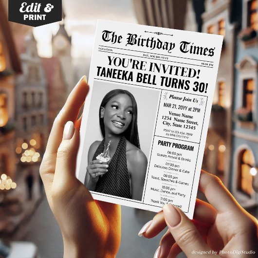 Invitation au programme du journal du 30e annivers